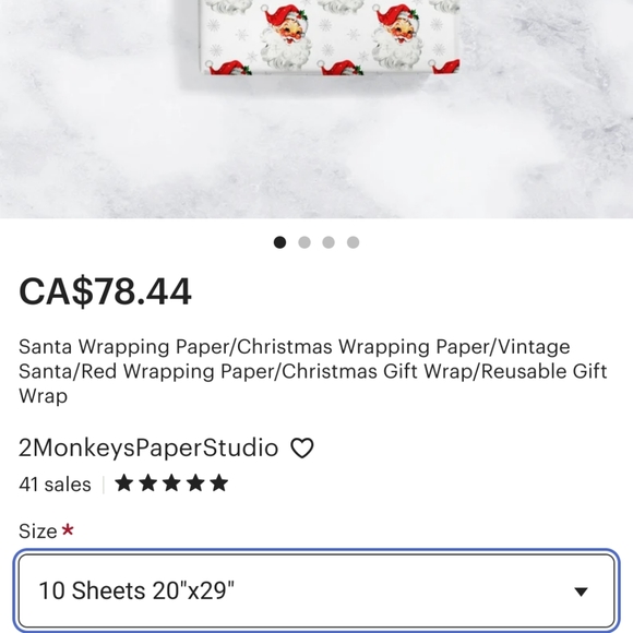 Vintage Christmas Wrapping Paper - Picture 9 of 10